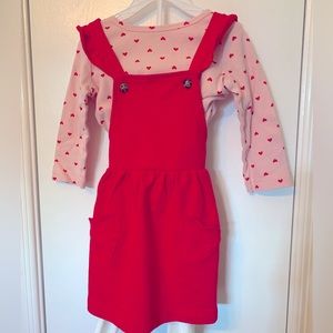 Carter’s baby girl 3-piece cute heart dress with shirt & tights, Valentine’s Day